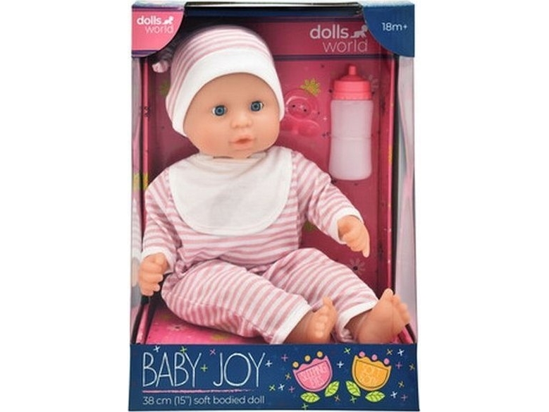 Dolls World Dolls World Lalka Baby Joy 38 Cm - Ubranko W Paski