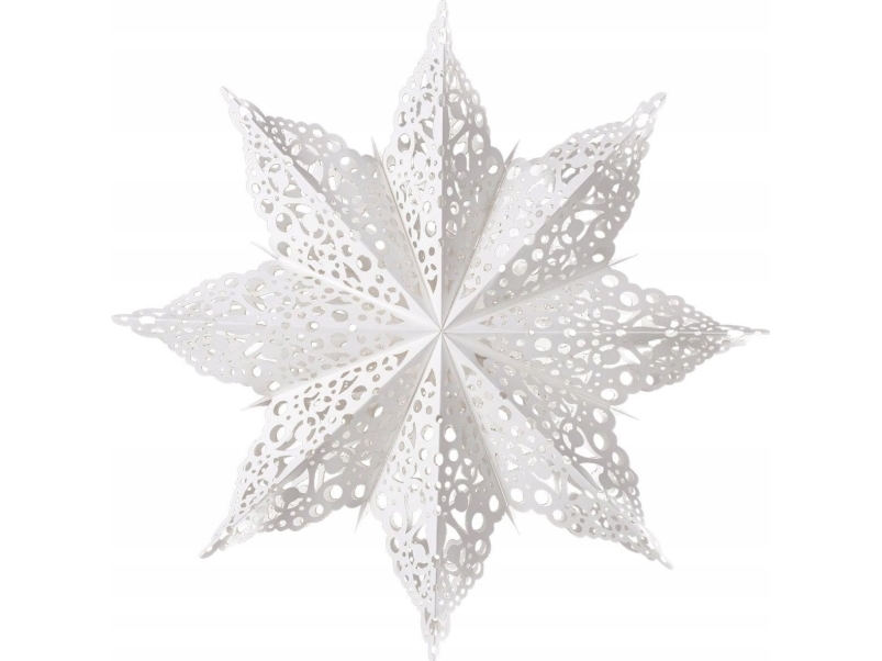 Saska Garden Juledekoration PAPIR SNOW FLAT 64 CM HVID DELUXE