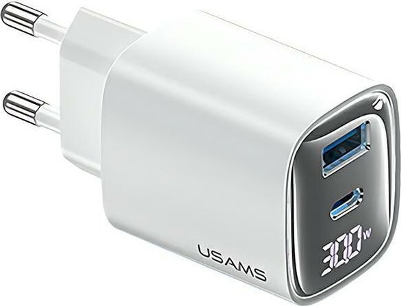 Usams Ladegerät Usams Lad. Siec. Cc229 30W Gan Usb-C/Usb-A Fast Charging Xc-Serie Weiß Cc229tc02