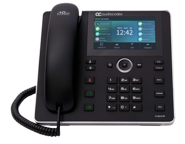 Audiocodes C450hd, Ip-Telefon, Schwarz, Kabelgebundenes Mobilteil, Sip-Info, 8 Zeilen, Tasten