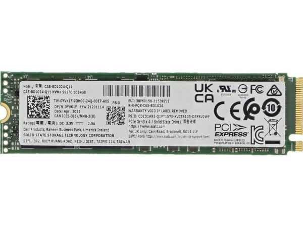 Dell 1Tb M.2 Pcie Nvme Ssd