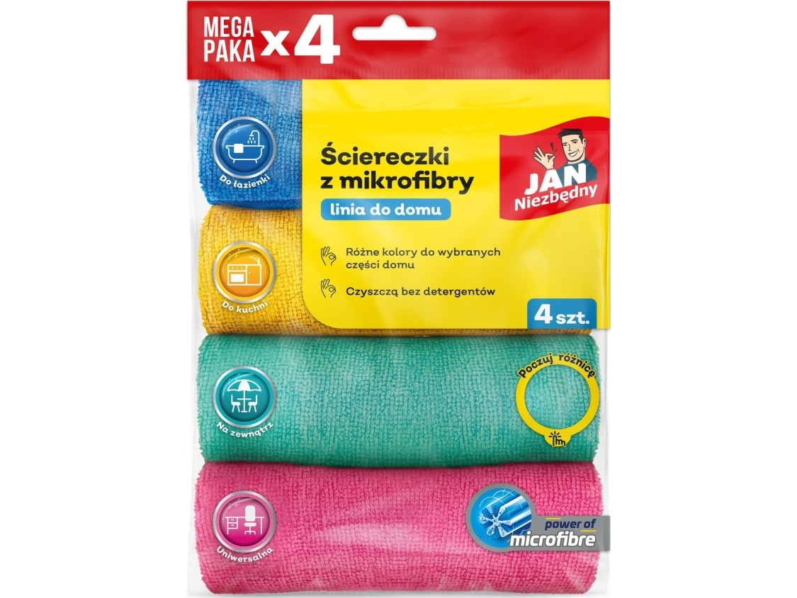 Sarantis Jan Niezbędny Mikrofiberklude, 4 Stk, Mix
