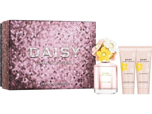 Set Marc Jacobs Daisy Eau So Fresh Edt Spray 75ml Body Lotion 75ml Shower Gel 75ml