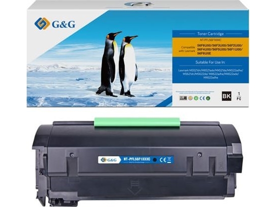 G&G Suderinamas Toneris Su Lexmark 56F2u00, Nt-Pfl56f1xxx, Juodas, 25000S, Itin Didelės Talpos, Grąžinimas