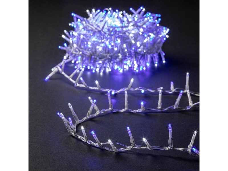 Feéric lysestager til juletræ, udendørs, blå, kold hvid, 500 lyskugler