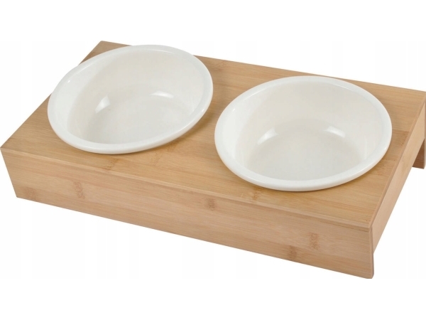 Homea Keramische Hundenäpfe, Ø 16 Cm, Auf Einem Bambusständer