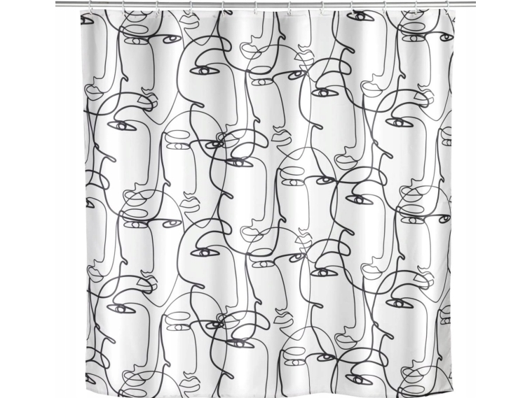 Wenko Bruseforhæng med anti-skimmelbelægning FACES, 180 x 200 cm, plast, WENKO