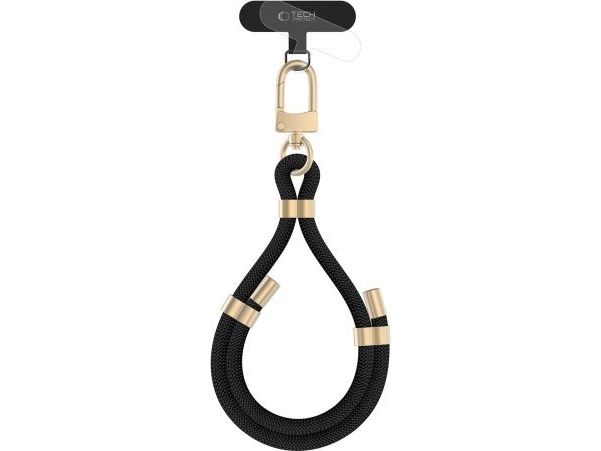 Tech-Protect C4s Rope Wrist Strap In Schwarz Und Gold