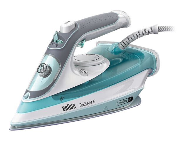 Braun Texstyle 3 Si 5017 Gr, Dampfbügeleisen, Keramik-Bügelsohle, 2 M, 190 G/Min, Grau, Türkis, Weiß, 150 G/Min