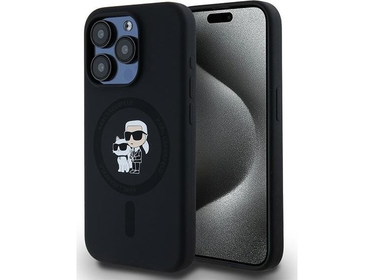 Karl Lagerfeld Klhmp15lscmkcrhk Iphone 15 Pro 6.1" Black/Black Hardcase Silicone Karl & Choupette Magsafe