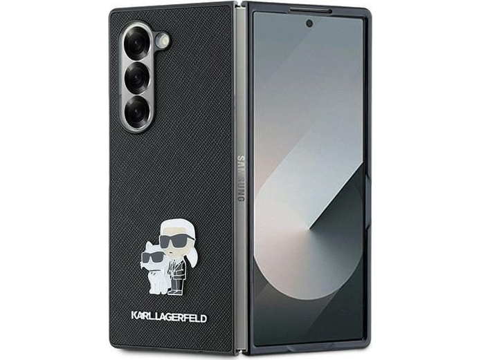 Karl Lagerfeld Hülle Für Samsung Galaxy Z Fold 6 Klhczfd6sapkcnpk (Hc Saffiano Kc Metal Pin) Schwarz