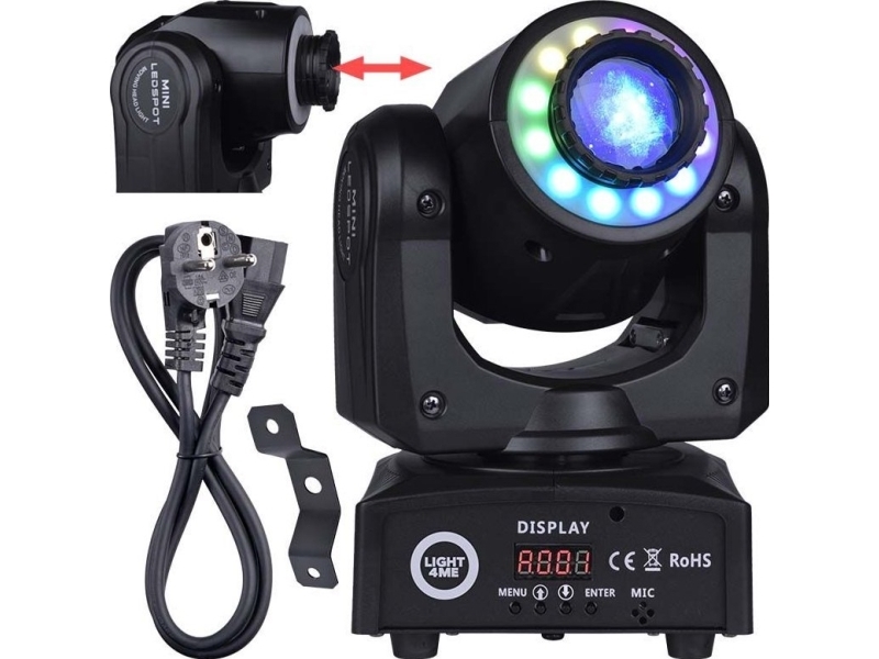 Light4me Scheinwerfer Light4me 30 Spot Ring Tragbarer Kleiner Led Moving Head