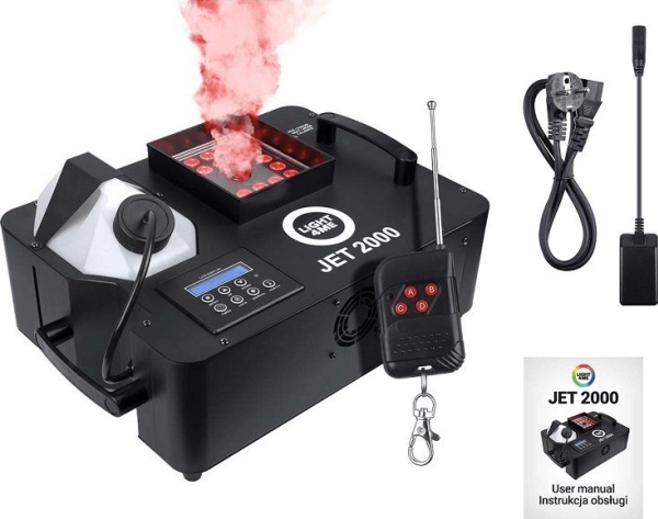 LIGHT4ME LIGHT4ME JET 2000 lodret LED-røggenerator + fjernbetjening