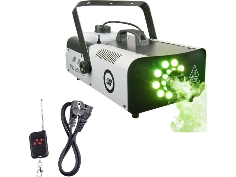 LIGHT4ME FOG 1500 LED røgmaskine tågeeffekt med fjernbetjening
