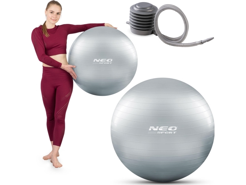 Neo-Sport træningsbold 65 cm NS-951 sølv