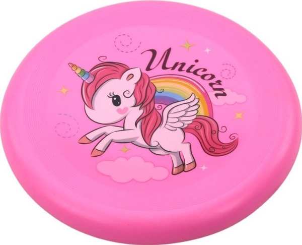 LeanToys flyvende disk frisbee enhjørning lyserød 20 cm