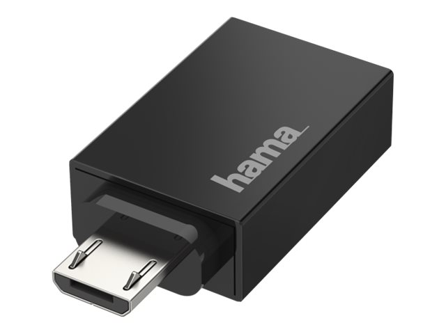 Hama - Usb-Adapter - Micro-Usb Type A (Han) Til Usb Type A (Hun) - Usb 2.0 Otg - Sort