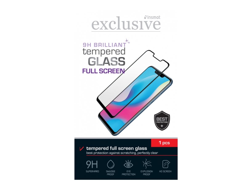Insmat Exclusive - Skærmbeskytter for mobiltelefon - fuld skærm, strålende - 2.5D - glas - rammefarve sort - for Samsung Galaxy A16, A16 5G, A17, A17 5G, A26