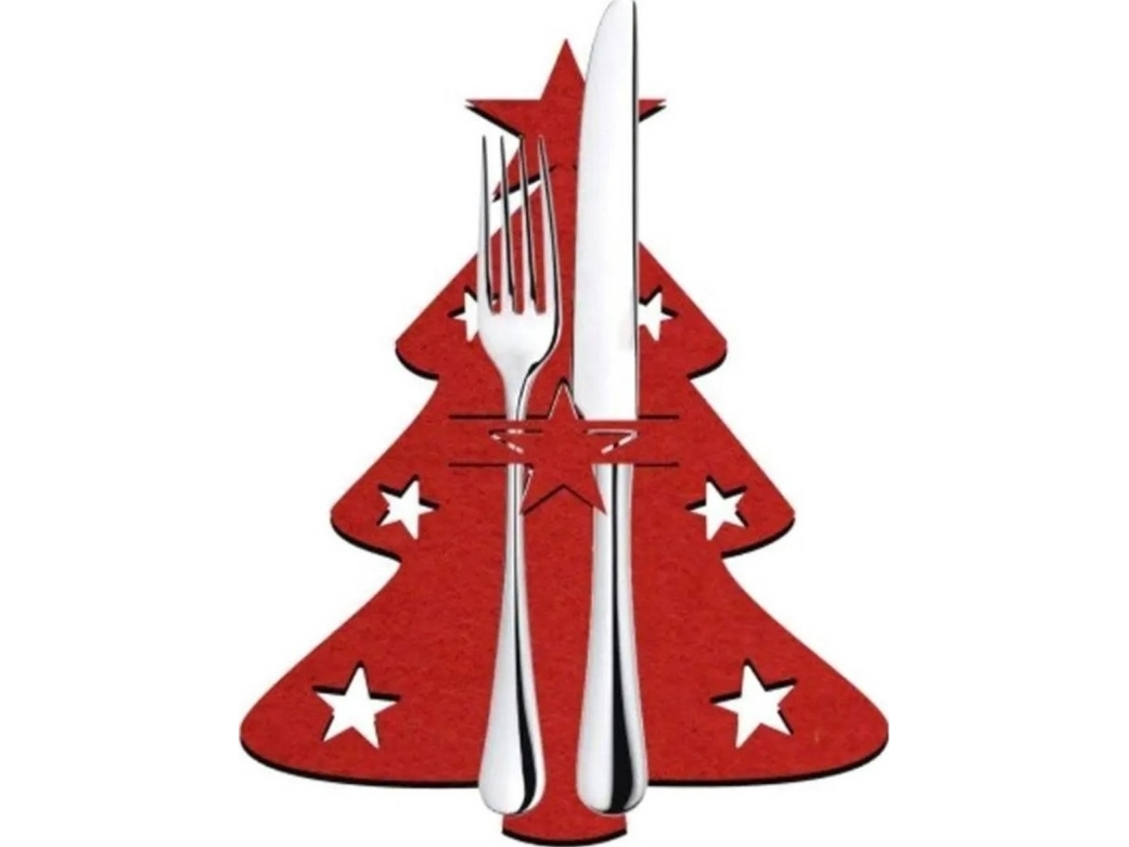 ATL BQ86A Bestickfickor 6st julgran röd | N - A | GameStuff