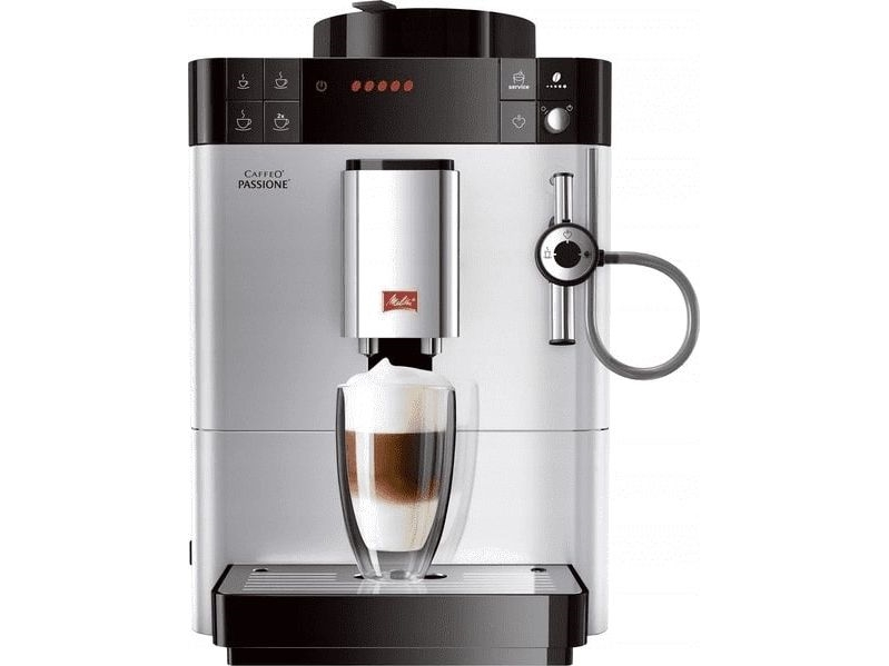 Melitta Caffeo Passione, Espressomaskine, 1,2 L, Kaffebønner, Malet Kaffe, Indbygget Kværn, 1400 W, Sølv