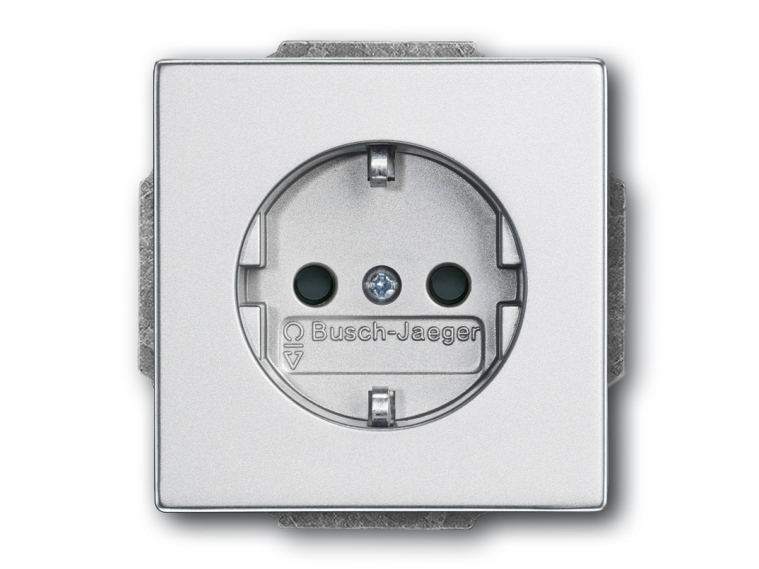Busch-Jaeger 2011-0-3798, Cee 7/3, 2P+E, Silber, 250 V, 16 A, 63 Mm