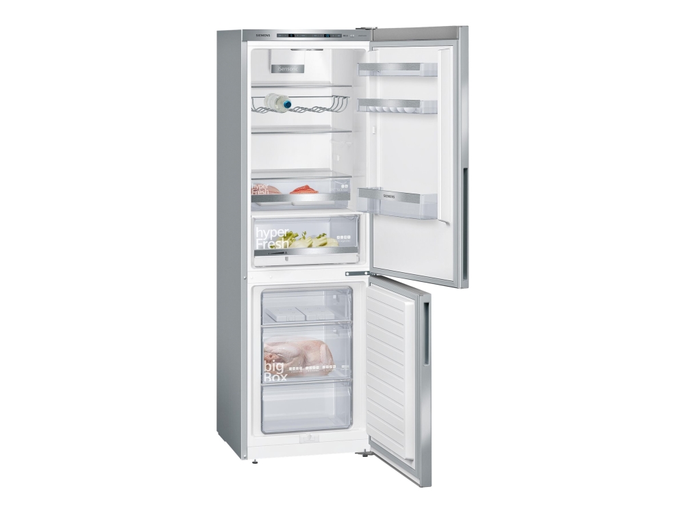 Siemens iQ500 KG36EALCA - Køleskab/fryser - bund-fryser - bredde: 60 cm - dybde: 65 cm - højde: 186 cm - 308 liter - Klasse C - rustfritstål look