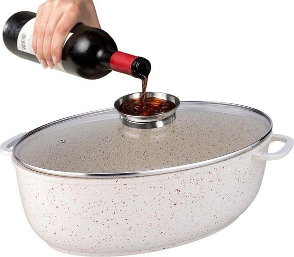 NAVA Bakplåt i granit TERRESTRIAL för rostning av kött 38 cm 8L | Bordssättning - Par - Fade | GameStuff