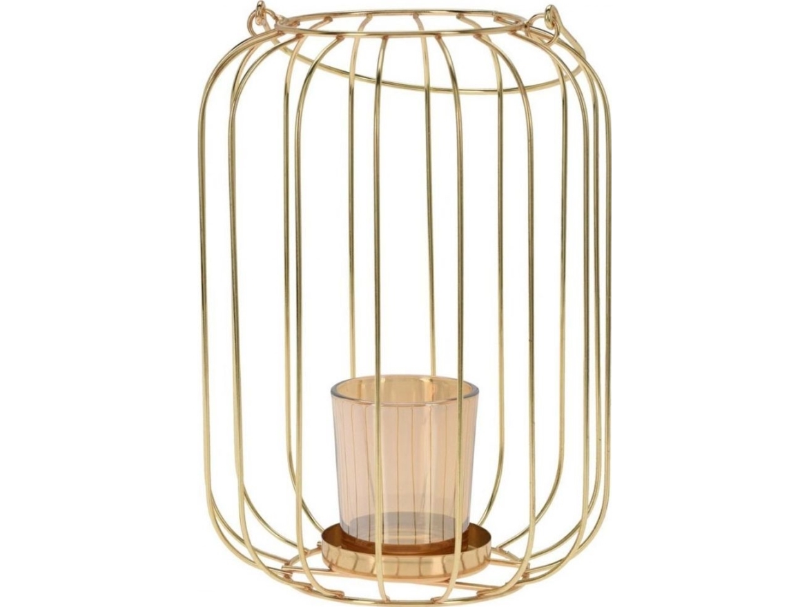 Art-Pol Gold wire lanterne med håndtag 22 cm
