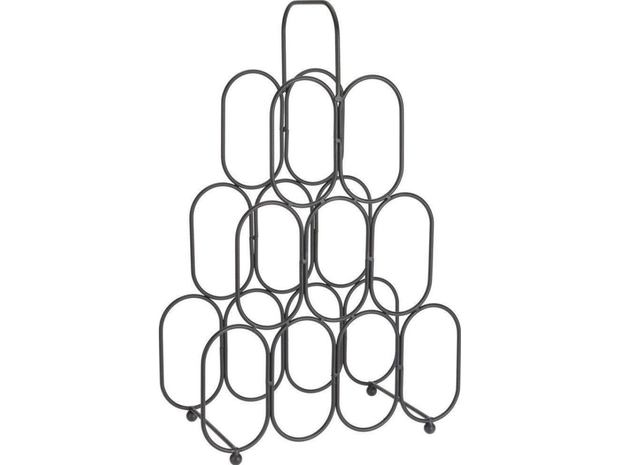 Home Styling Collection metallstativ svart WINO vinställ hylla - för 9 flaskor | Bordssättning - Bar & vin - Kylare för vin & champagne | GameStuff
