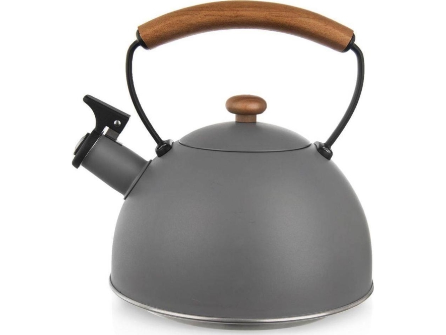 Orion stål-kittel med visselpipa traditionell för gas/induktion grå WOODEN 2,9 l | Köksutrustning - Grytor & pannor - Grytor | GameStuff