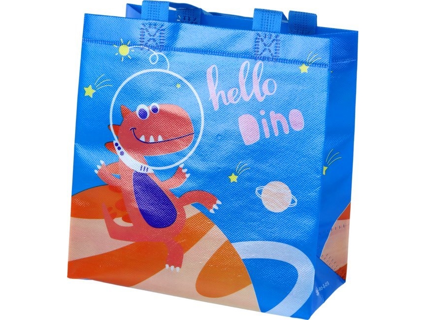 LeanToys gavesæk dinosaur blå 23 cm x 21,5 cm x 11 cm