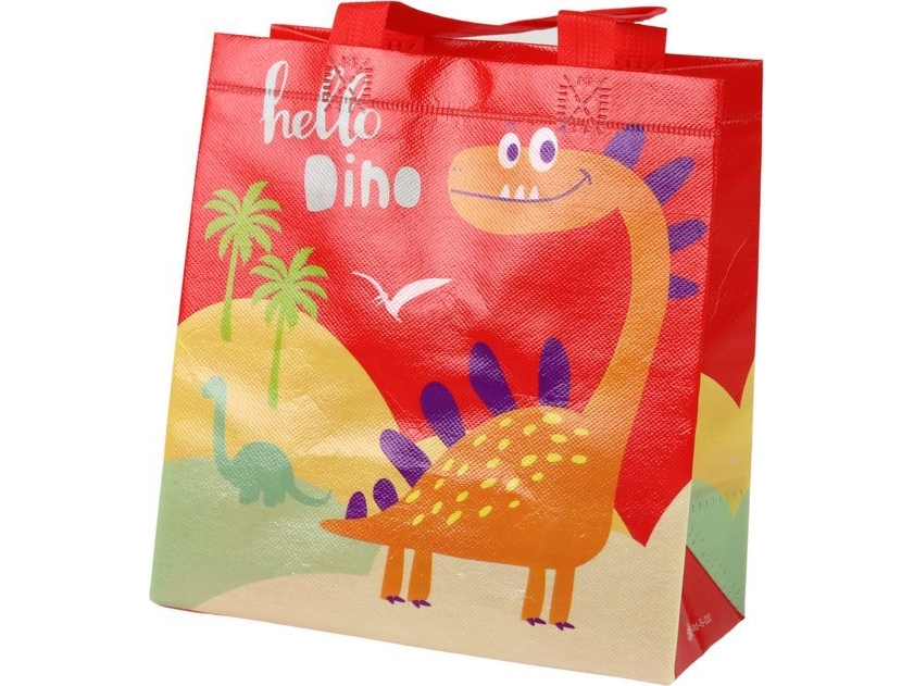 Leantoys Geschenktüte Dinosaurier Rot 23 Cm X 21,5 Cm X 11 Cm