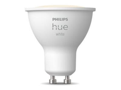 Philips Hue White - Led-Spot Lyspære - Gu10 - 4.2 W - Klasse E - Blødt Varmt Hvidt Lys - 2700 K