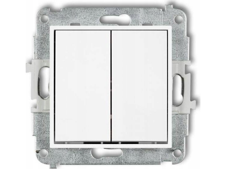 Karlik Wechsel-/Treppenlichtschalter Karlik Icon Iwp-33.1 Doppelt Zwei Tasten Ohne Piktogramme Weiß