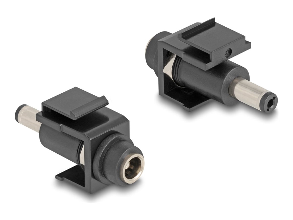 Delock Keystone Modul Dc 5,5 X 2,1 Mm Buchse Zu Dc 5,5 X 2,5 Mm Stecker Schwarz, Flach, Schwarz, Dc 5.5 X 2.1, Dc 5.5 X 2.5, Weiblich, Männlich