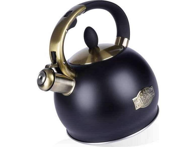 Wasserkessel Mit Pfeife Stahl Schwarz 3 L
