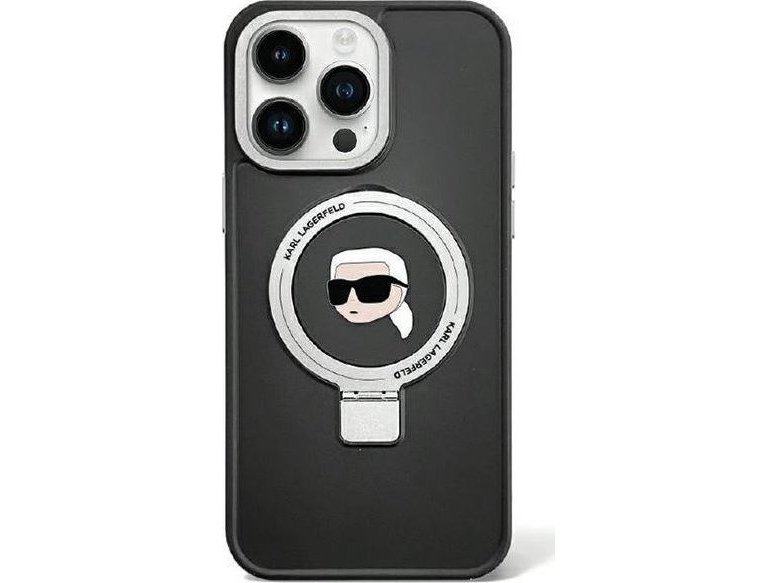 Karl Lagerfeld Klhmp15mhmrskhk Iphone 15 Plus / 14 Plus 6.7" Black/Black Hardcase Ring Stand Karl Head Magsafe