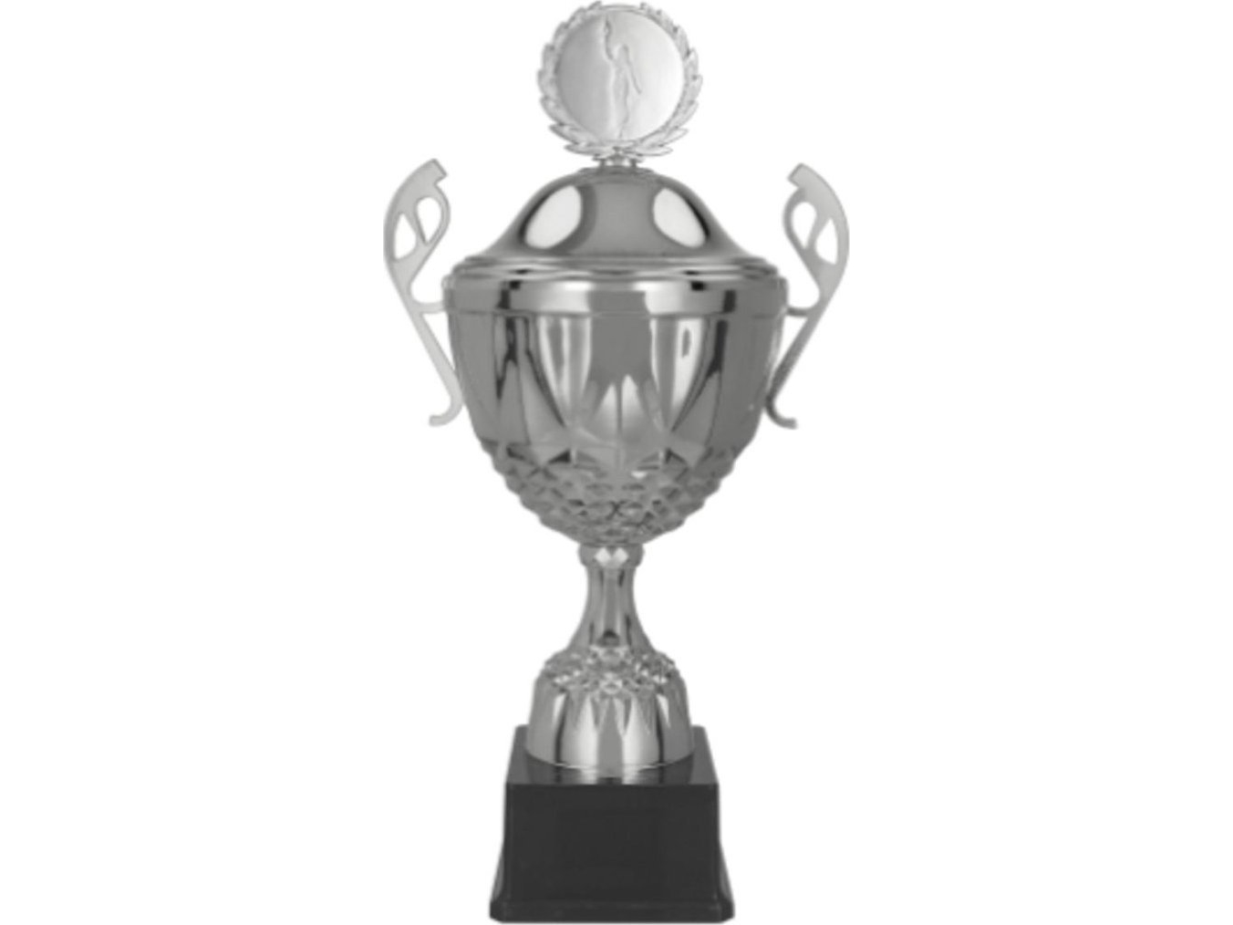 Victoria Sport pokal i metal sølv med låg MUFAS