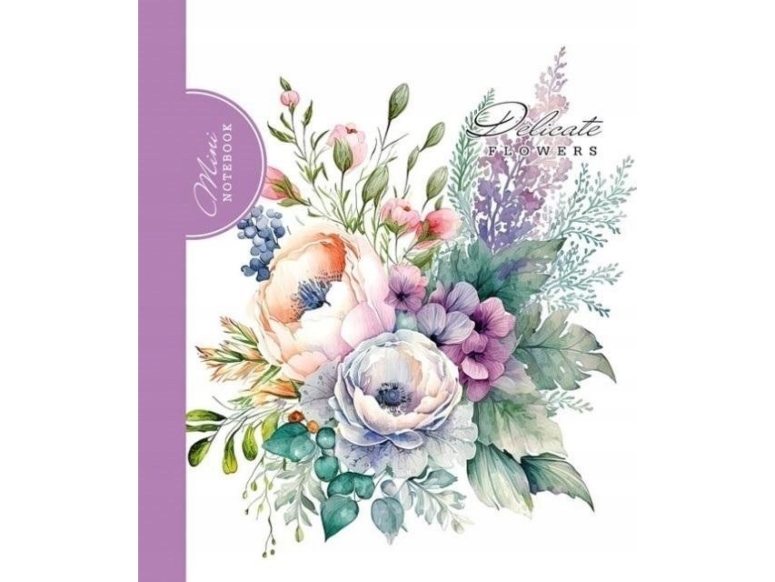 Frisches Dekoratives Notizbuch 100X100/48K Kariert Bouquet Lila