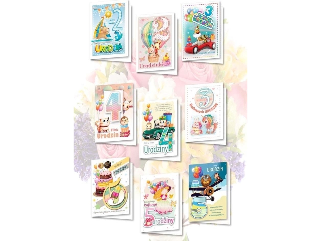Top Graafinen B6-kortti hologrammitarroilla Birthday MIX (10 kpl)