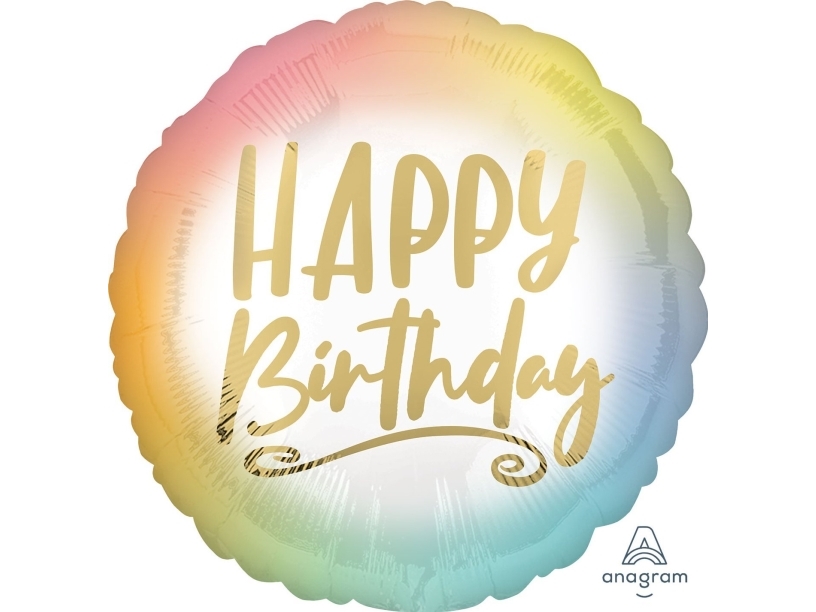 Amscan Happy Birthday Ombre Folienballon - 43 Cm - 1 Stück Universal (45426-Universal) - 45426-Universal