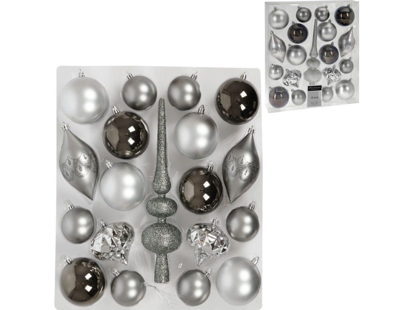 Vilde joulukuusen pallot särkymätön joulukuusen pallot hopea piikki sarja 19 kpl