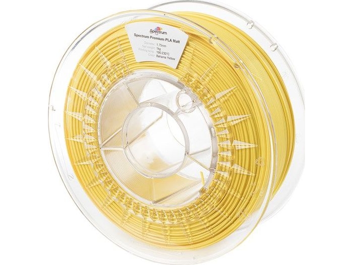 Spectrum Filaments 80242 Pla Matt Filament Pla-Mat Mat 1.75 Mm 1000 G Bahama Yellow, Gul (Mat) 1 Stk