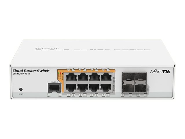 Net Router/Switch 8Port 1000M 4Sfp Crs112-8P-4S-In Mikrotik