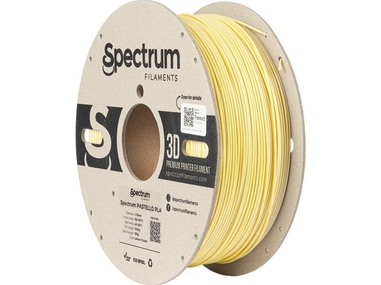 Spectrum Filaments 80729 Pastello Pla-Filament Pla-Kunststoff 1,75 Mm 1000 G Lemon Cream Gelb Pastell 1 Stk