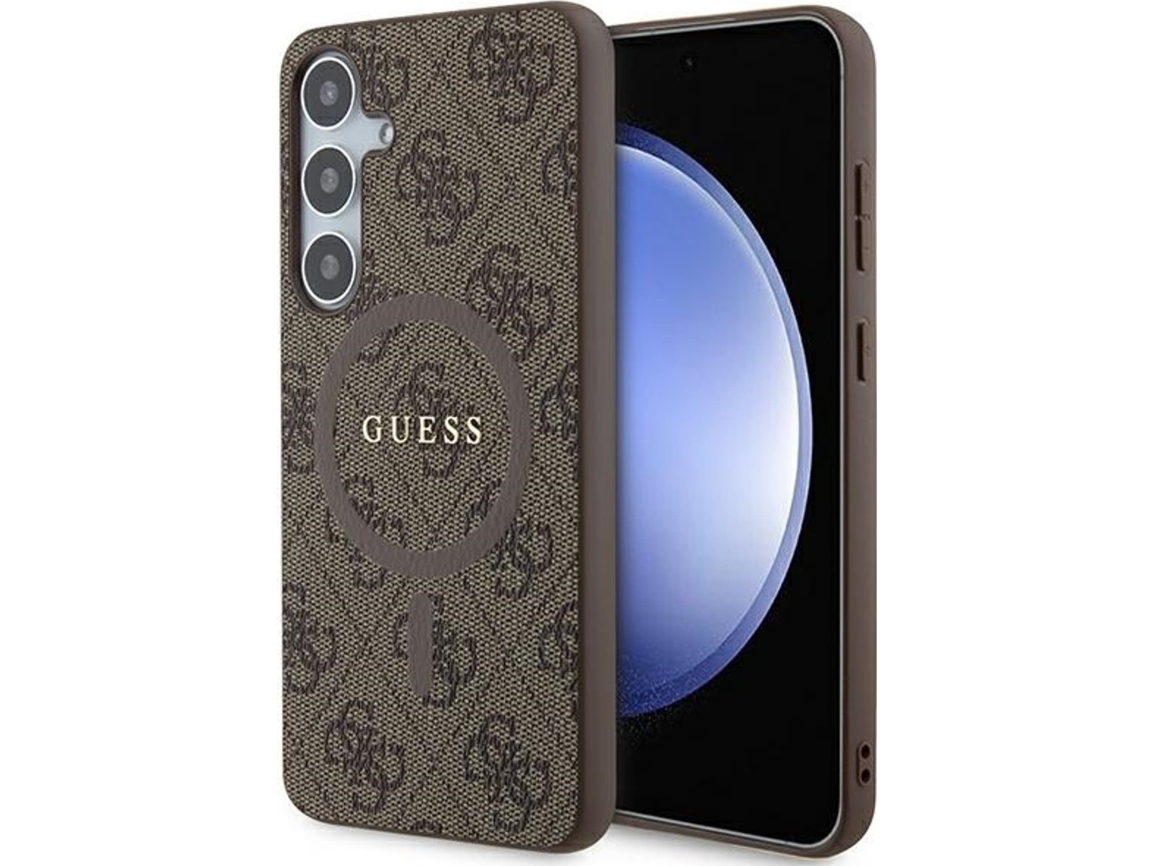Guess Kasket Til Samsung Galaxy S24+ Guhms24mg4gfrw Brun Hc Magsafe Pu 4G Ring Classic Logo
