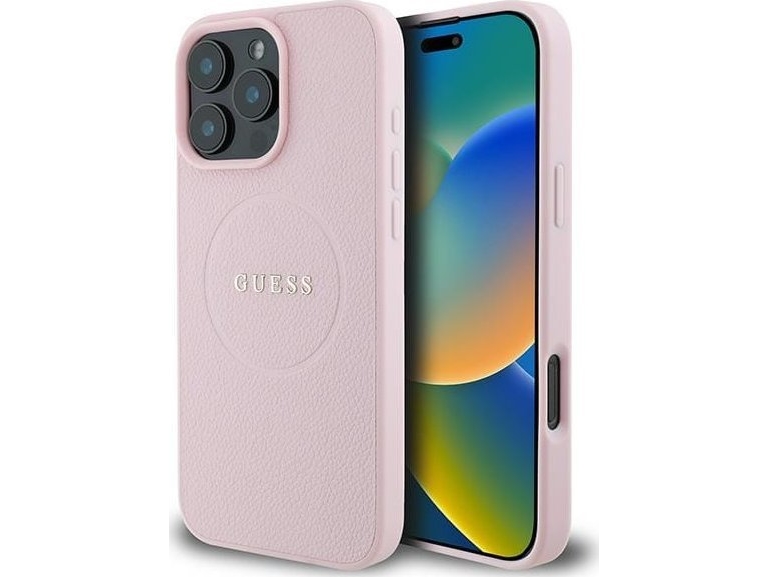 Guess Guess Guhmp16lpghsmmp Iphone 16 Pro 6,3" Pink/Pink Hardcase Grained Ring Magsafe