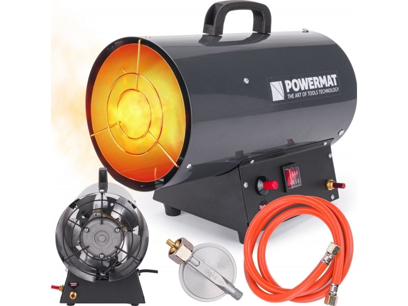 POWERMAT - GASVARMER 25KW BLÆSERVARMER + SLANGE REDUCER