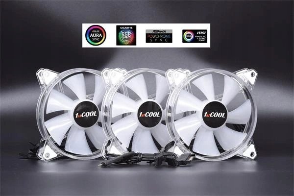 1Stcool 1Stcool Kit Aura Evo Crystal Argb 3X Crystal White Ventilátor + Argb Nano Řadič
