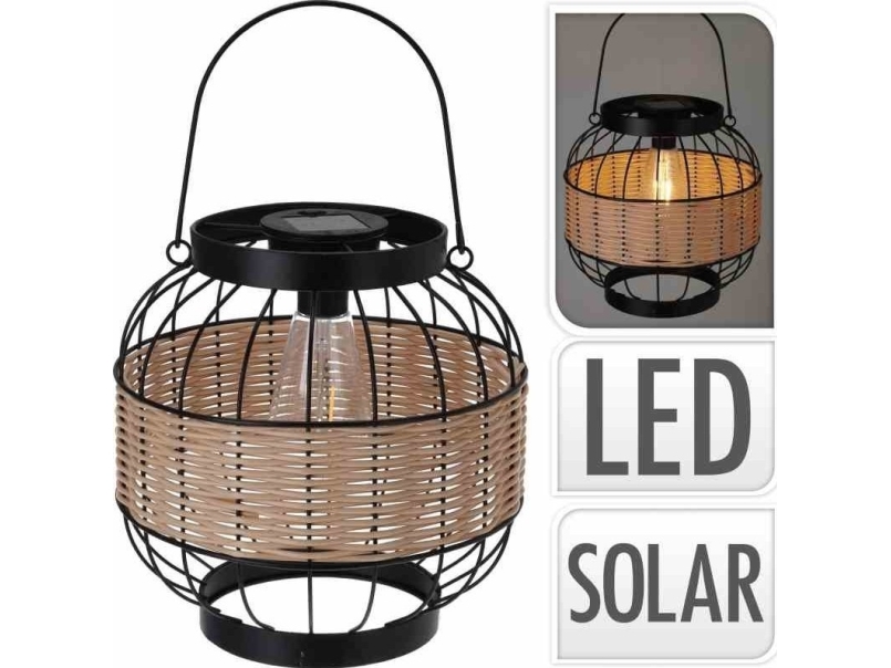 Home Styling Collection sollykta med rutig dekor och brett handtag, Ø 24 x 24 cm | Belysning - Utomhusbelysning - Solcellslampor | GameStuff